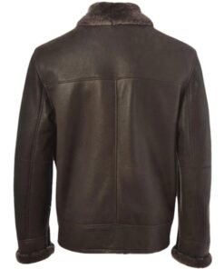 Brown Shearling Bomber Leather Jacket