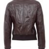 Brown Slim Fit Bomber Leather Jacket
