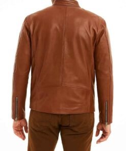 Cafe Racer Retro Brown Leather Jacket