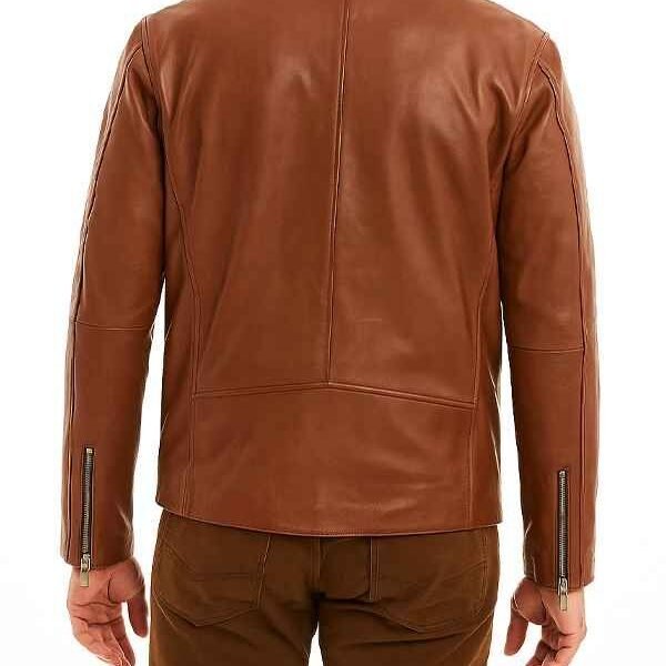 Cafe Racer Retro Brown Leather Jacket