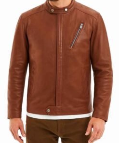 Cafe Racer Retro Brown Leather Jacket