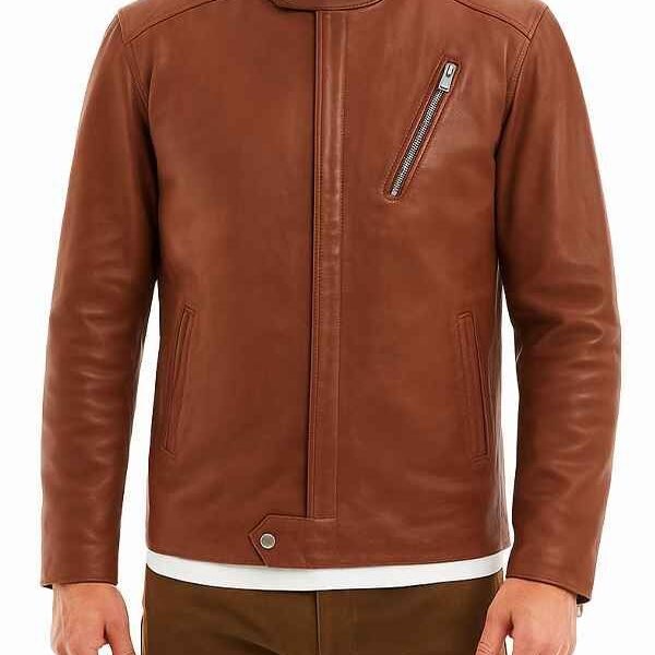 Cafe Racer Retro Brown Leather Jacket