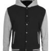 Hooded Letterman Grey and Black Jacket