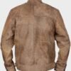 Khakhi Distressed Café Racer Vintage Jacket