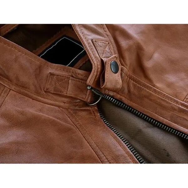 Brown Cafe Racer Leather Jacket