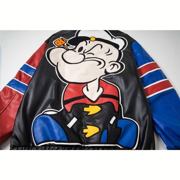 Alternative view of Popeye The Sailor Man Leather Jacket