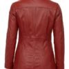 Three Button Red Leather Blazer For Women’s
