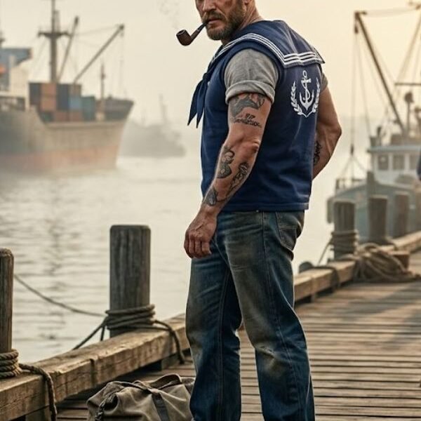 Alternative view of Tom Hardy Popeye The Sailor Man 2 Inspired Sailor Top